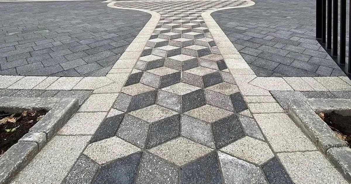 Modern block paving driveway with clean lines and contemporary design