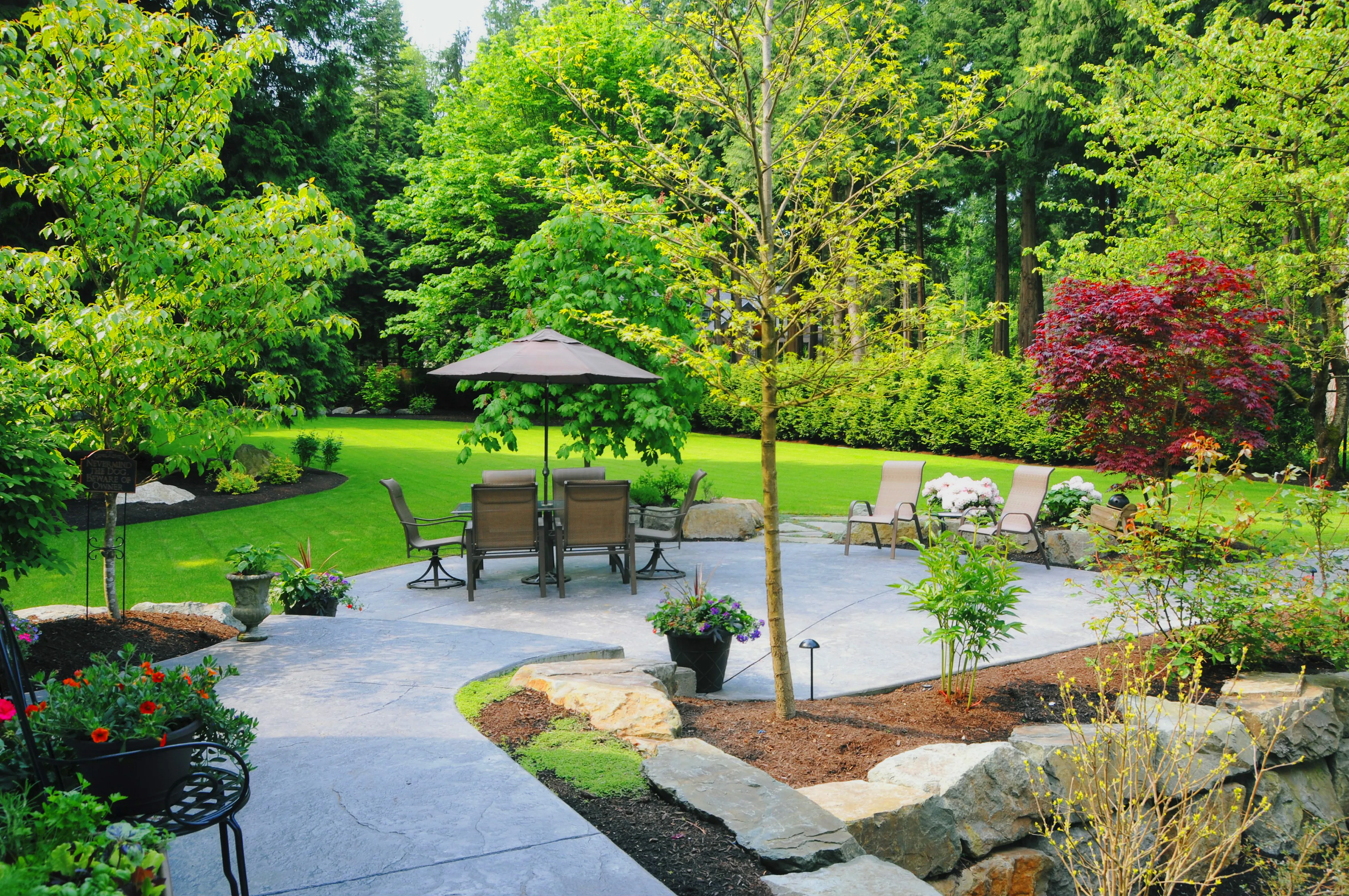 Eco-friendly garden with native plants and sustainable features